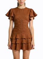 Round Neck Short Sleeve Gentle Casual Dress for Women