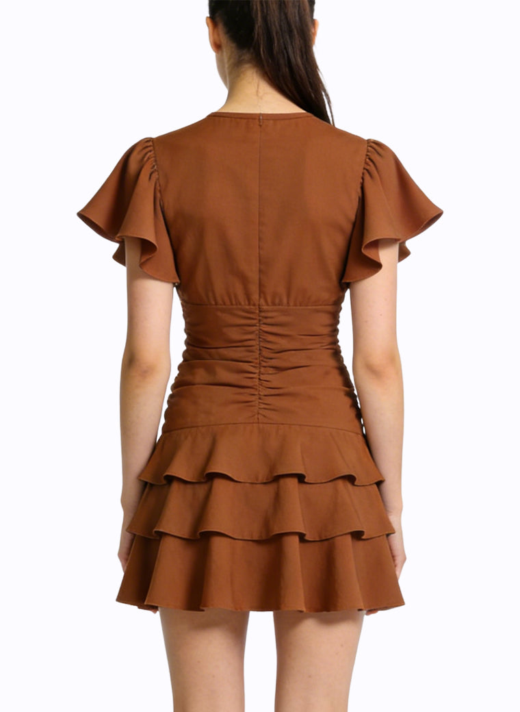 Round Neck Short Sleeve Gentle Casual Dress for Women