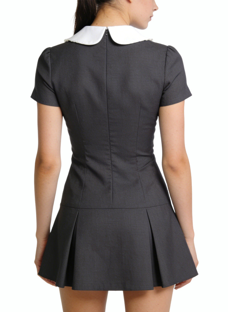 Peter Pan Collar Sweet Schoolgirl Dress for Women