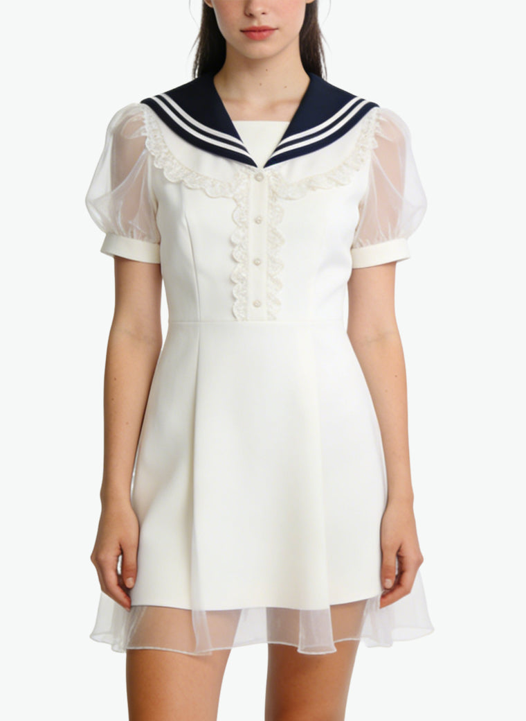 Sailor Collar Sweet Girl Dress for Women