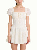 Square Neck Romantic Gentle Style Dress for Women