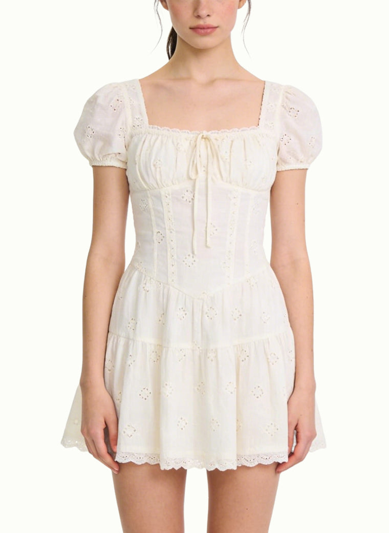 Square Neck Romantic Gentle Style Dress for Women