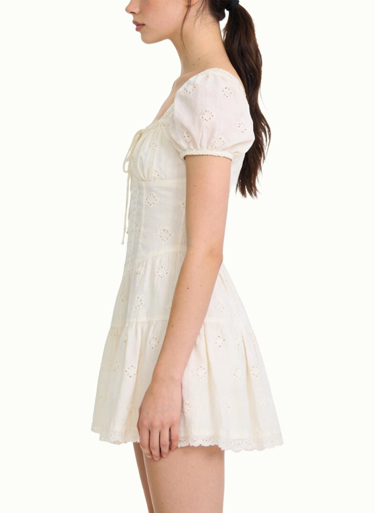 Square Neck Romantic Gentle Style Dress for Women