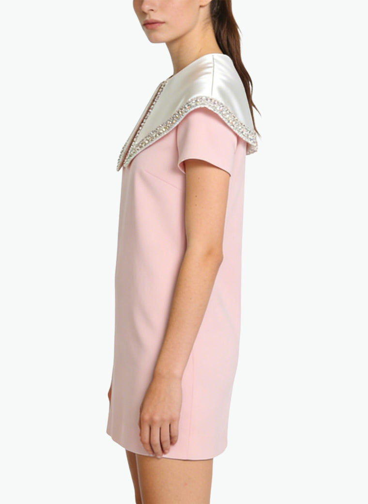 Peter Pan Collar Waist-Defining Elegant Dress for Women