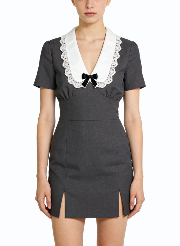 Preppy Style Short Sleeve Casual Dress