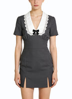 Preppy Style Short Sleeve Casual Dress