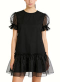 Round Neck Dress Sweet and Cool Style Short Skirt