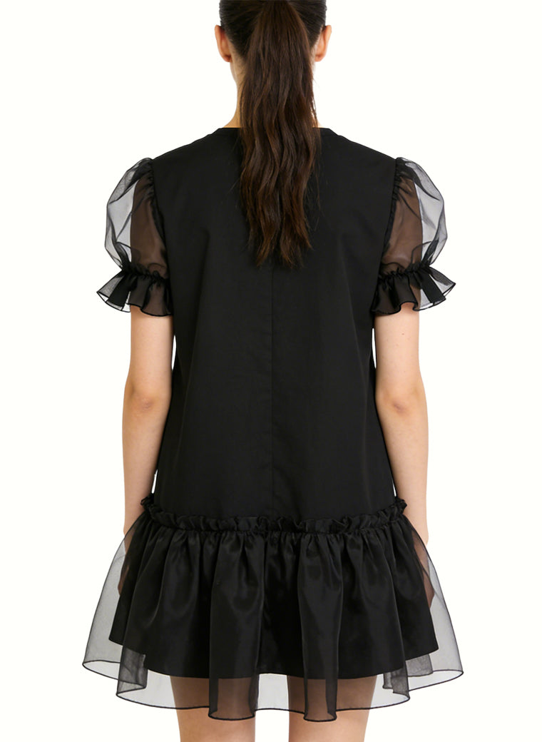 Round Neck Dress Sweet and Cool Style Short Skirt
