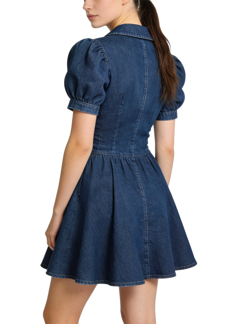 Retro Peter Pan Collar Denim Casual Dress