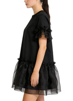 Round Neck Dress Sweet and Cool Style Short Skirt