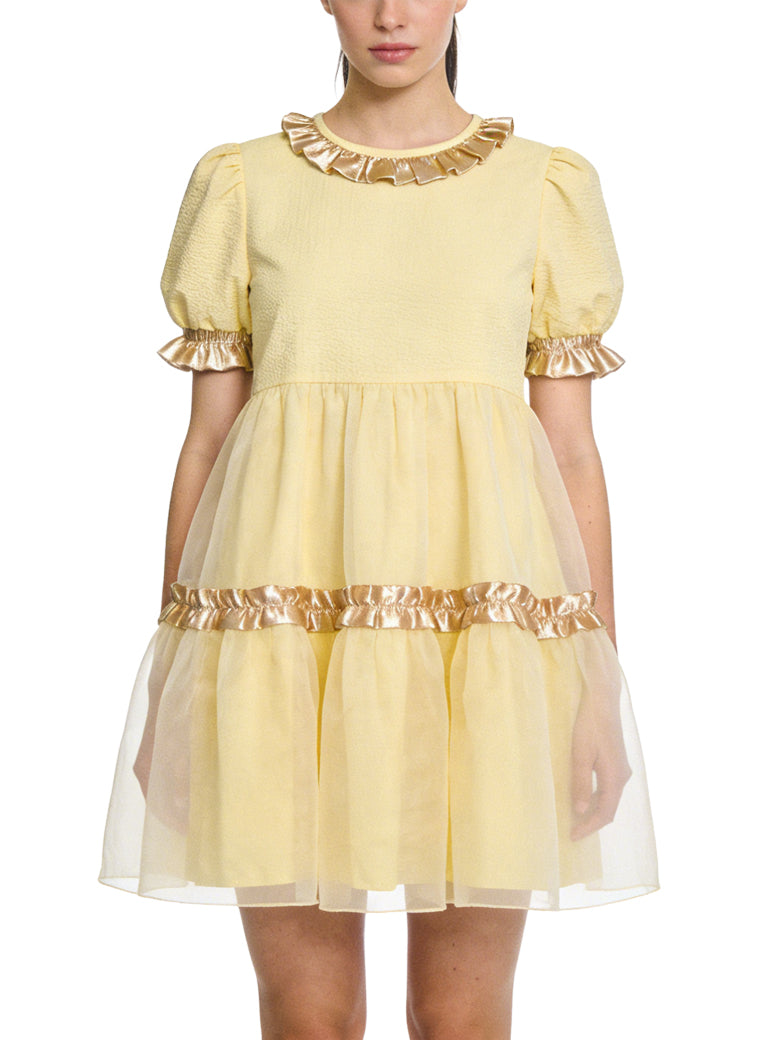 Retro Waist-Cinching Cake Dress Casual Dress