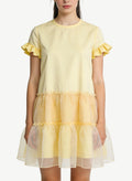 Energetic Girlish Style Round Neck Short Dress