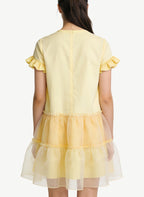 Energetic Girlish Style Round Neck Short Dress