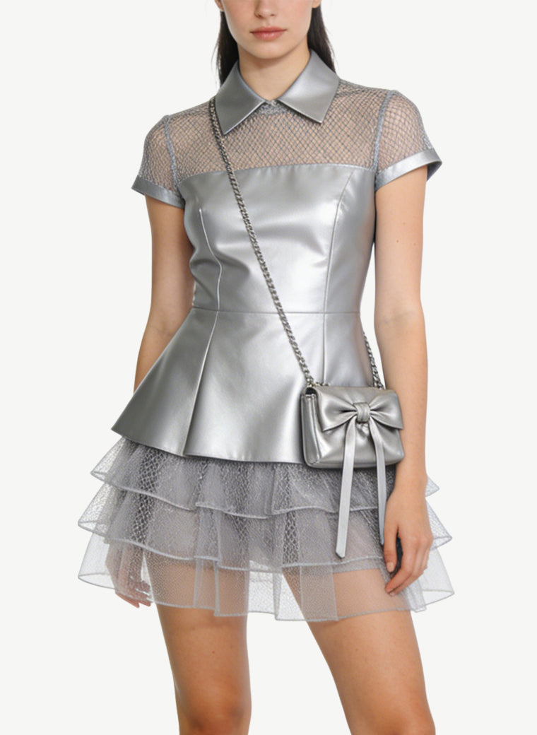 Lapel Waist-Cinching Women's Dress