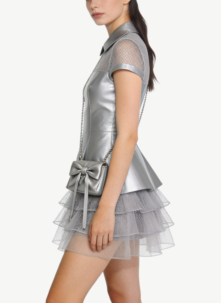 Lapel Waist-Cinching Women's Dress