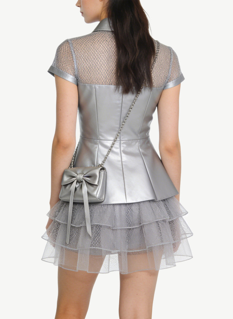 Lapel Waist-Cinching Women's Dress