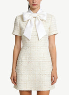 Exquisite Lapel Waist-Cinching Elegant Dress