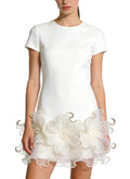 Elegant Round Neck Short Sleeve Gentle Style Dress