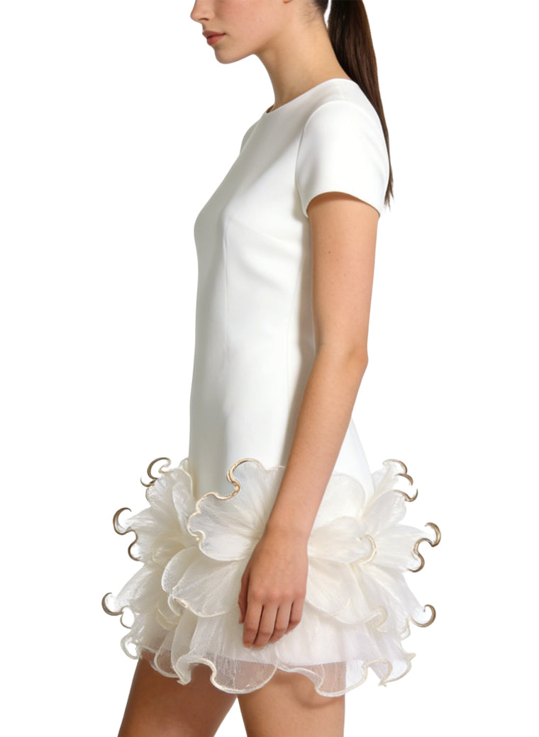 Elegant Round Neck Short Sleeve Gentle Style Dress