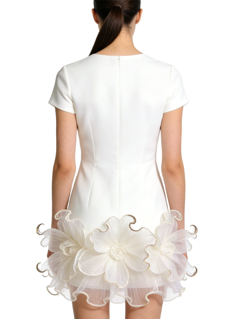 Elegant Round Neck Short Sleeve Gentle Style Dress