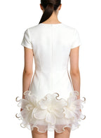 Elegant Round Neck Short Sleeve Gentle Style Dress