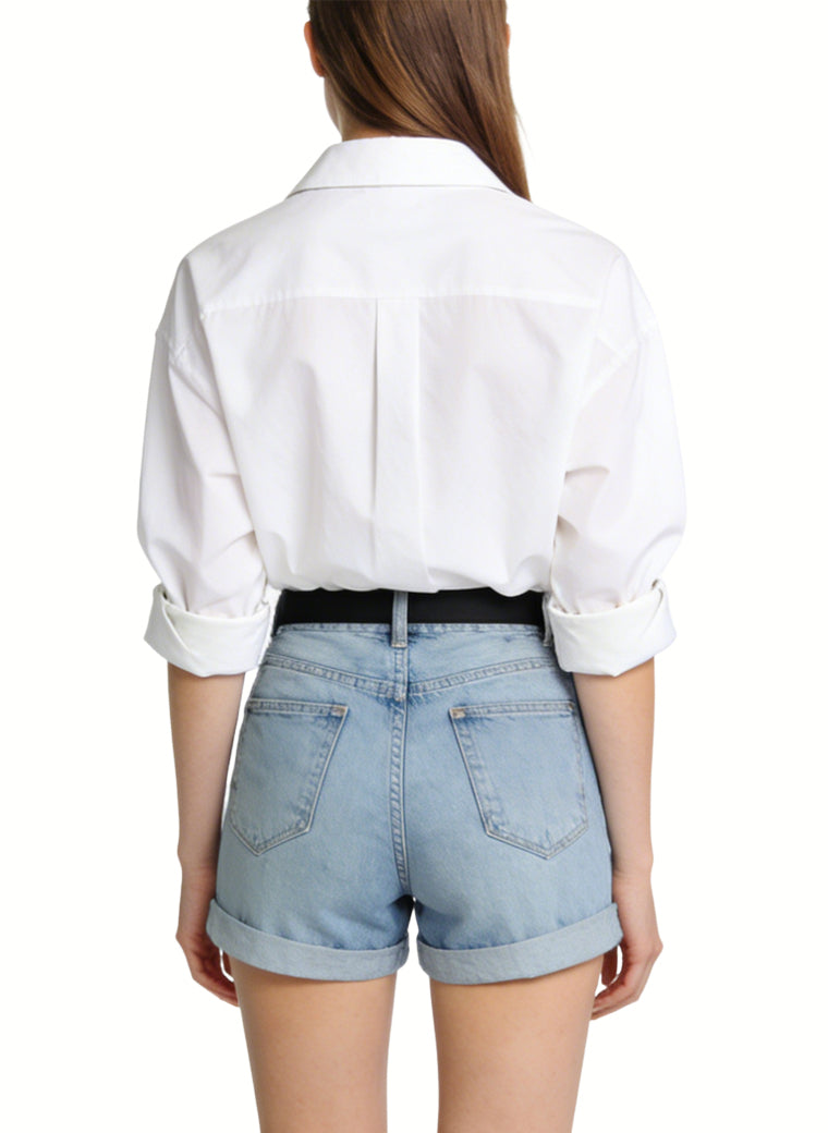 Rolled-Up Denim Shorts for Everyday Wear