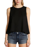 Denim Shorts with Rhinestone Decoration