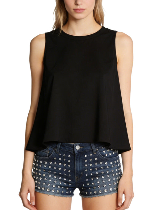 Denim Shorts with Rhinestone Decoration
