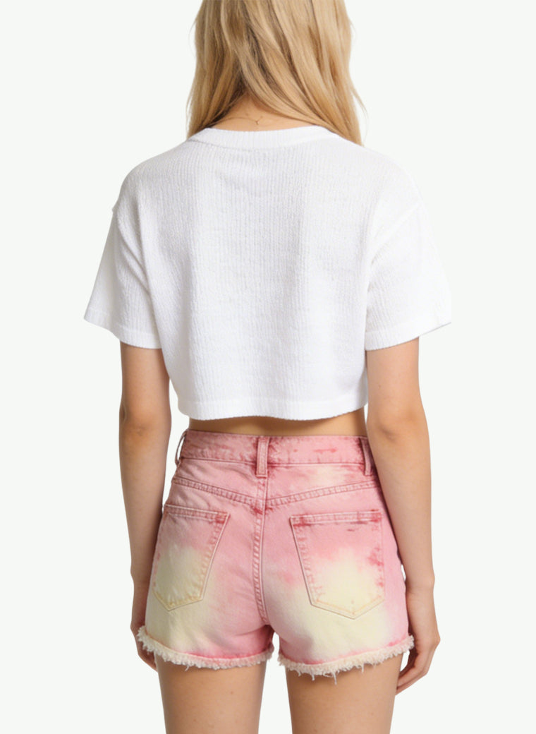 Sweet & Cool Washed Distressed Denim Shorts