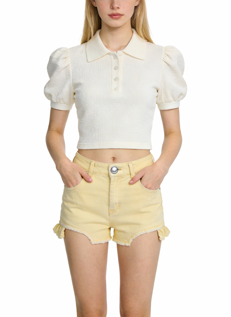 Washed Versatile Basic Denim Shorts