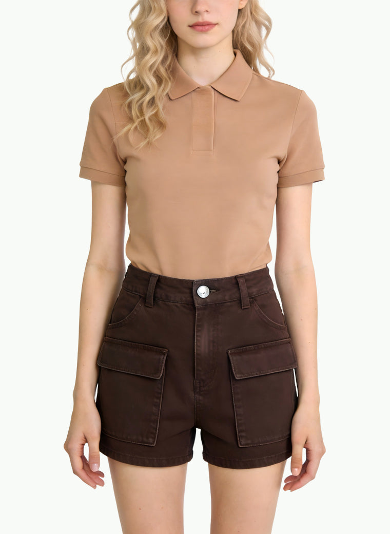 Cargo Denim Shorts with Large Pockets