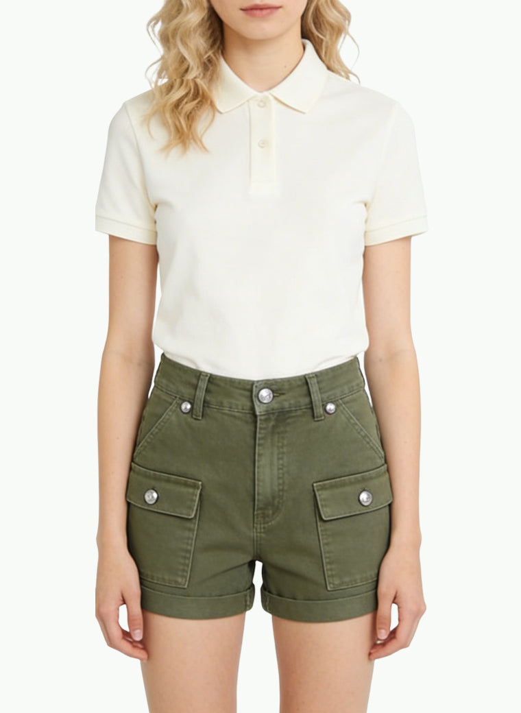 Large Pocket Rolled-Up Denim Shorts