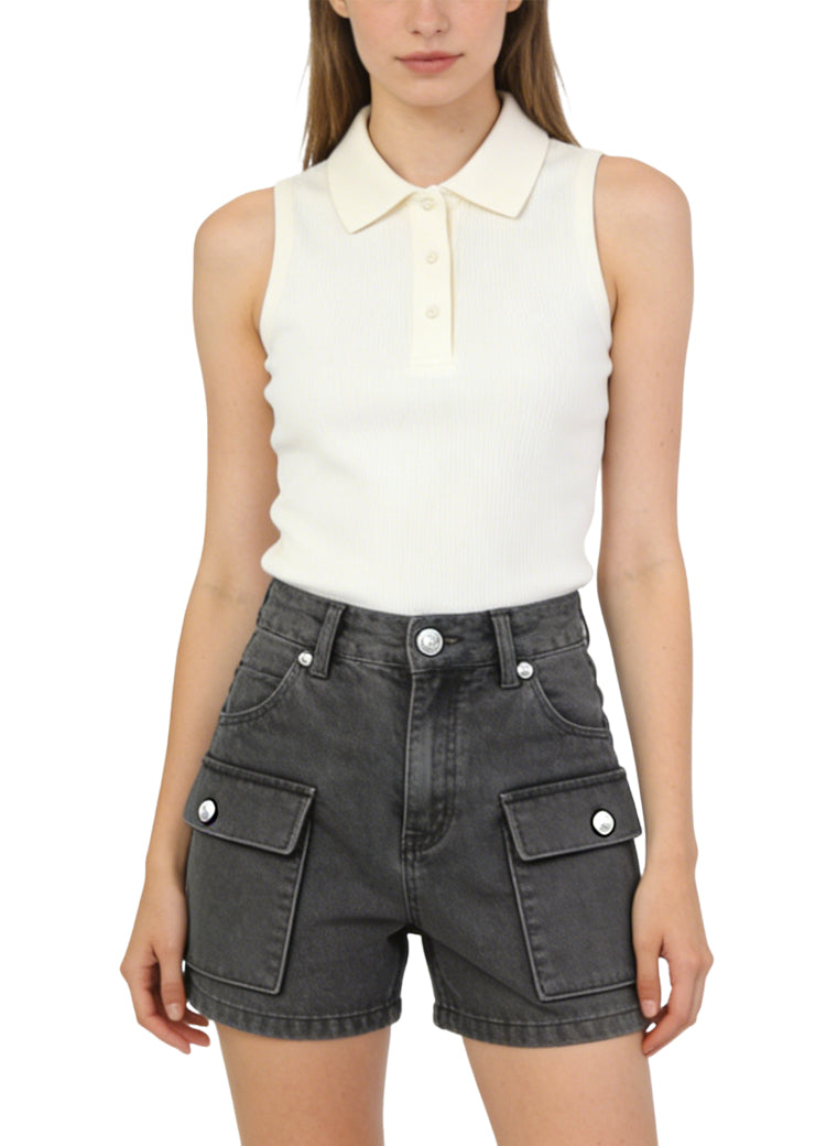 Cargo Denim Shorts with Unique Design