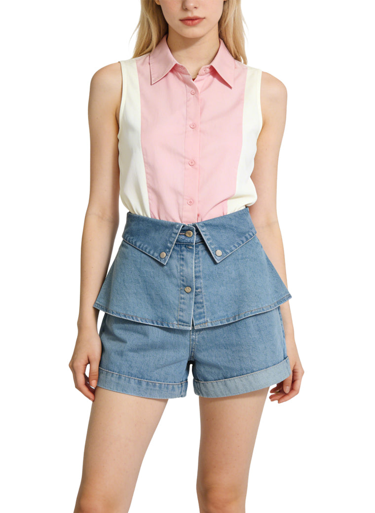 Retro Style Denim Shorts