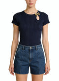 Simple-Design Denim Shorts