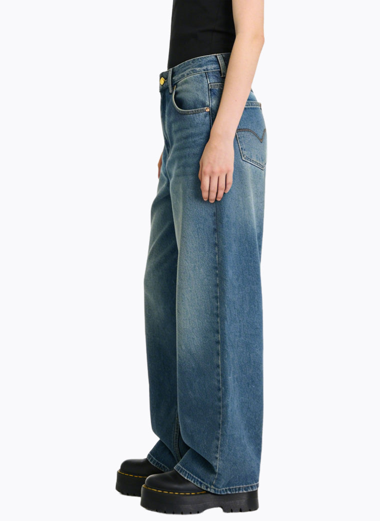 Women's Casual High-waist Wide-leg Jeans