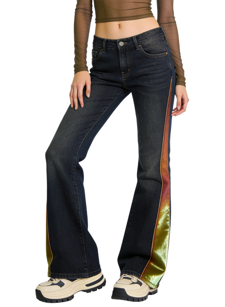 Women's Side-stripe High-waist Flared Jeans