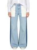 Women's Color-block High-waist Wide-leg Jeans