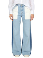 Women's Color-block High-waist Wide-leg Jeans