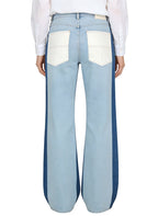 Women's Color-block High-waist Wide-leg Jeans