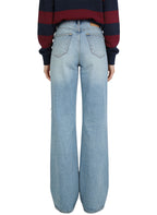 Women's Distressed Ripped High-waist Wide-leg Jeans