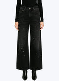 Women's Splatter-detail High-waist Flared Jeans