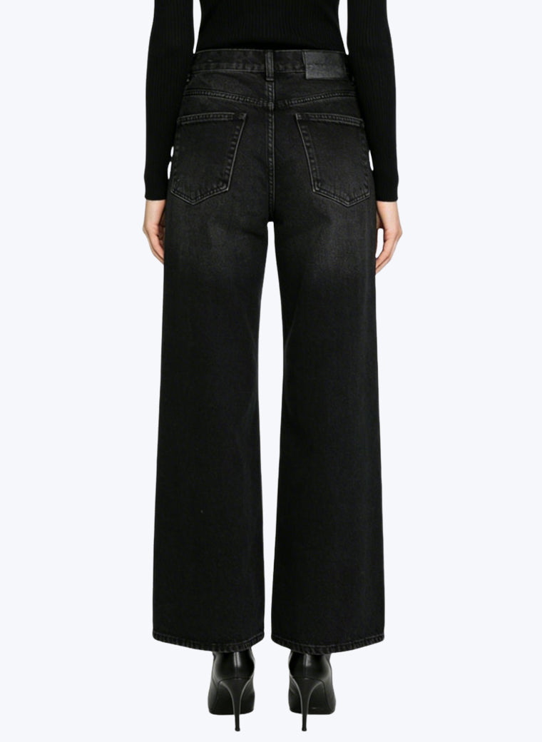 Women's Splatter-detail High-waist Flared Jeans