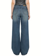 Women's Pleated Fashionable Wide-leg Jeans