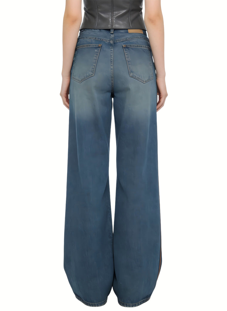 Women's Pleated Fashionable Wide-leg Jeans