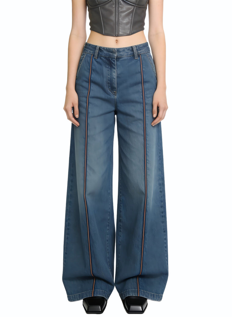 Women's Contrast-stitch Soft Fashionable eans