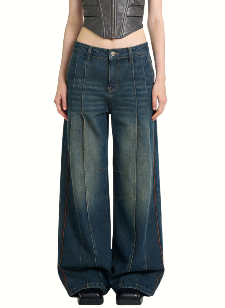 Women's Fashion High-waist Wide-leg Jeans