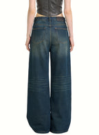 Women's Fashion High-waist Wide-leg Jeans