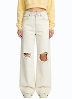 Women's Vintage Destroyed Baggy High-waist Jeans