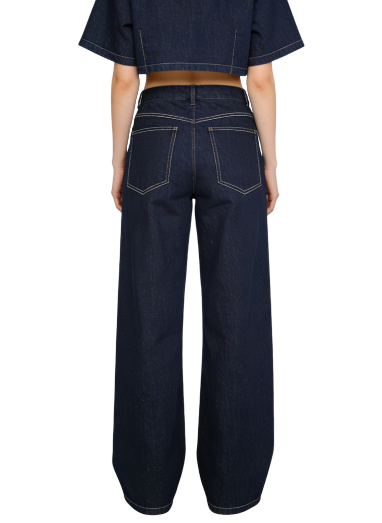 Women's Contrast-stitch Soft Cargo Jeans